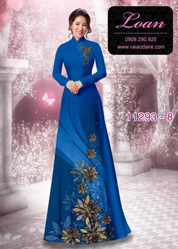 Vải áo dài hoa 3D
