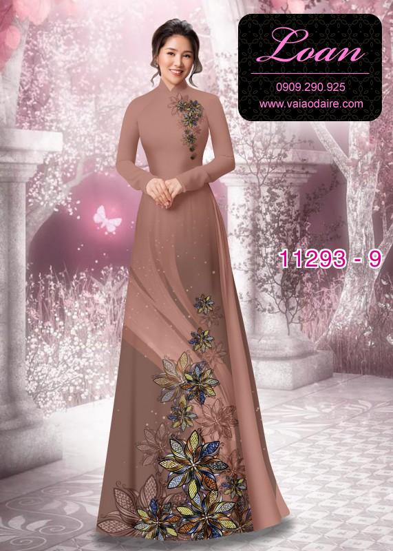 Vải áo dài hoa 3D