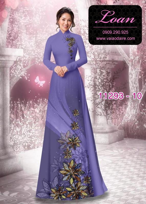Vải áo dài hoa 3D