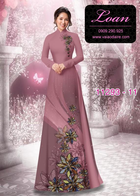 Vải áo dài hoa 3D