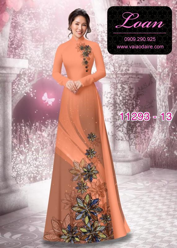 Vải áo dài hoa 3D