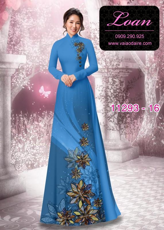 Vải áo dài hoa 3D