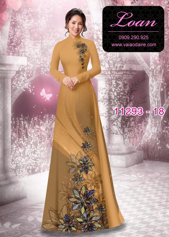Vải áo dài hoa 3D