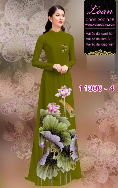 Vải áo dài hoa sen