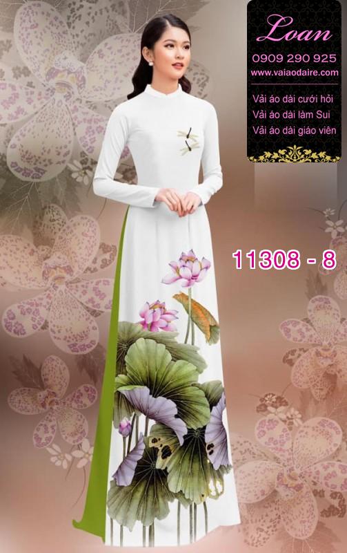 Vải áo dài hoa sen