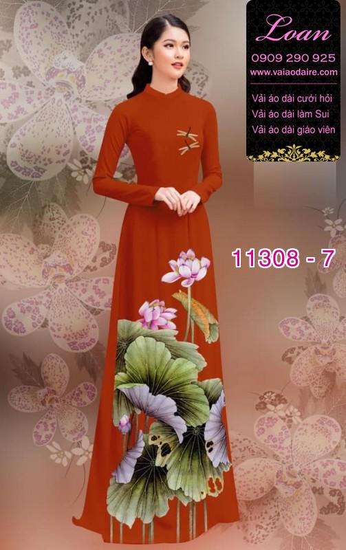 Vải áo dài hoa sen