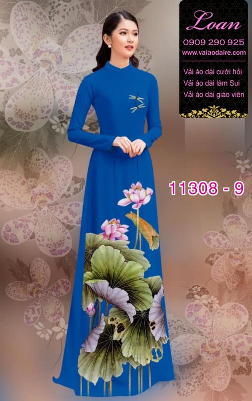 Vải áo dài hoa sen