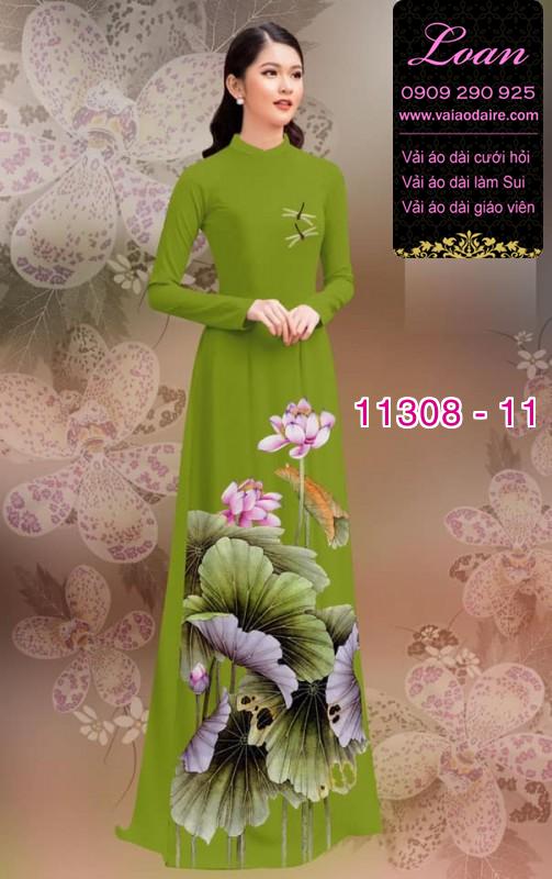 Vải áo dài hoa sen