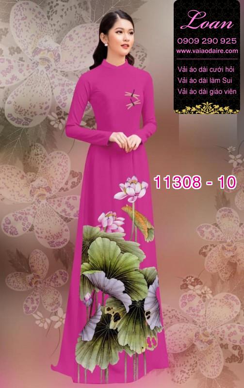 Vải áo dài hoa sen