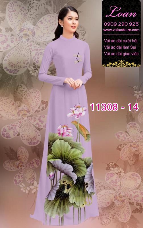 Vải áo dài hoa sen