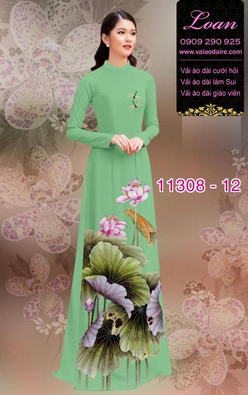 Vải áo dài hoa sen