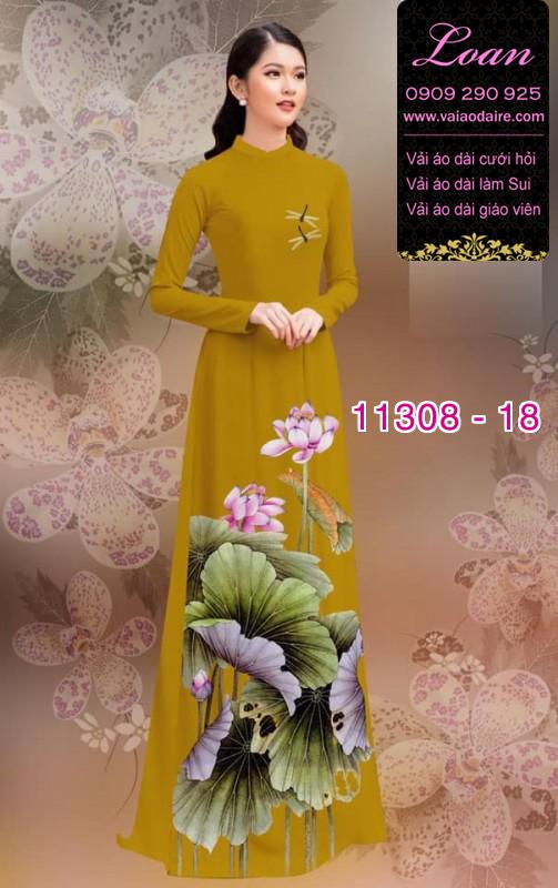 Vải áo dài hoa sen