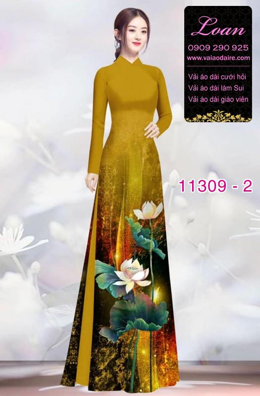 Vải áo dài hoa sen