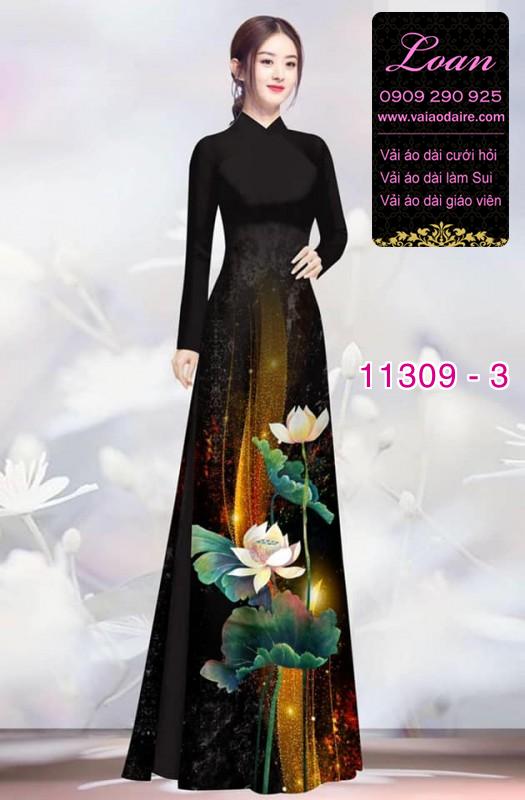 Vải áo dài hoa sen