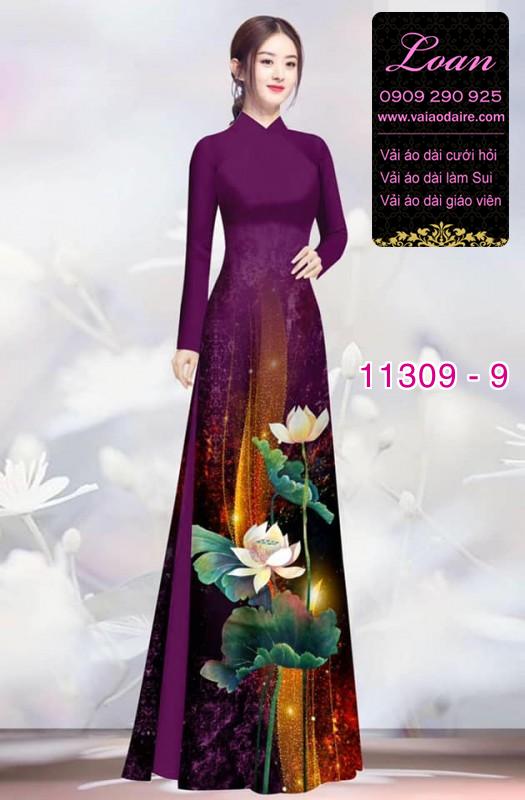 Vải áo dài hoa sen