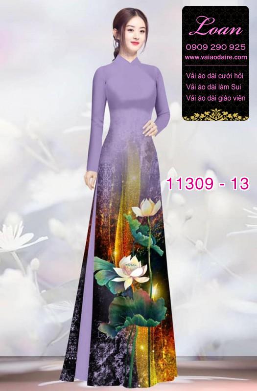 Vải áo dài hoa sen