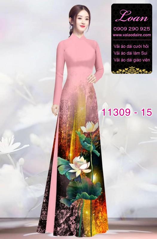 Vải áo dài hoa sen