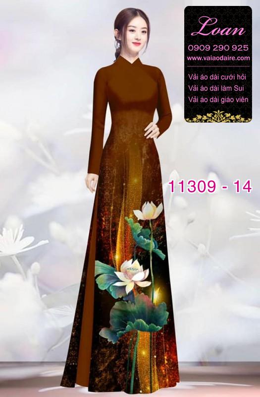 Vải áo dài hoa sen