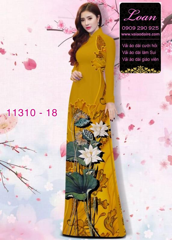 Vải áo dài hoa sen