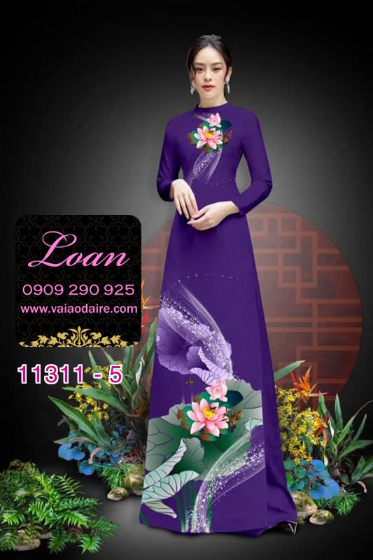 Vải áo dài hoa sen
