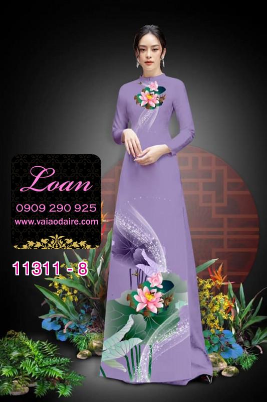Vải áo dài hoa sen