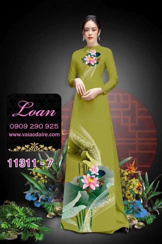 Vải áo dài hoa sen
