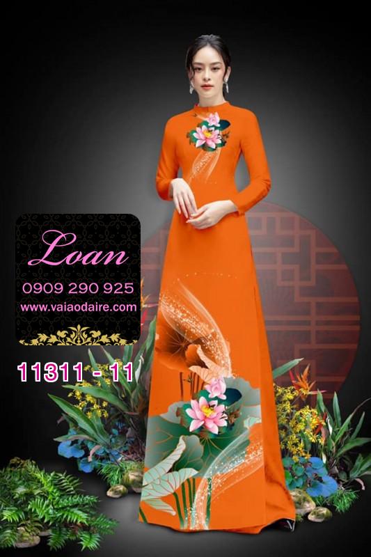 Vải áo dài hoa sen