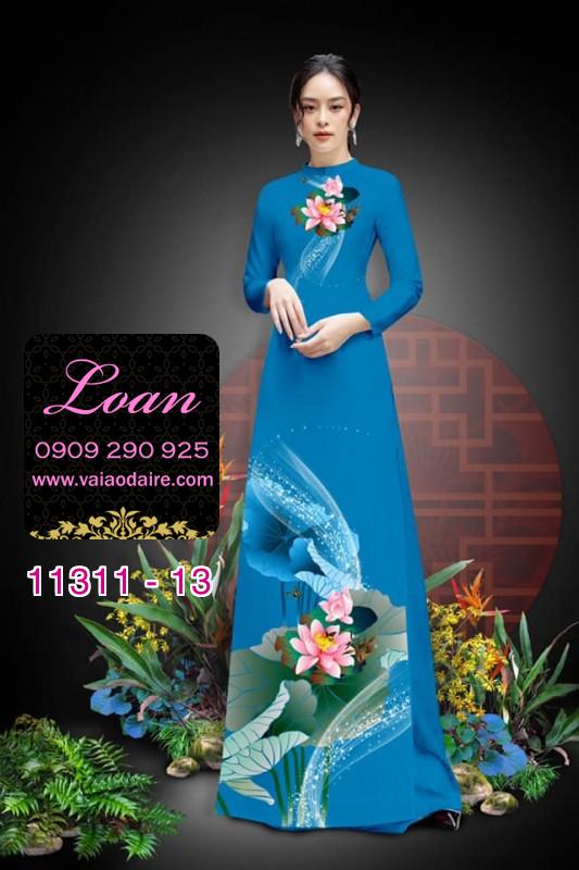 Vải áo dài hoa sen