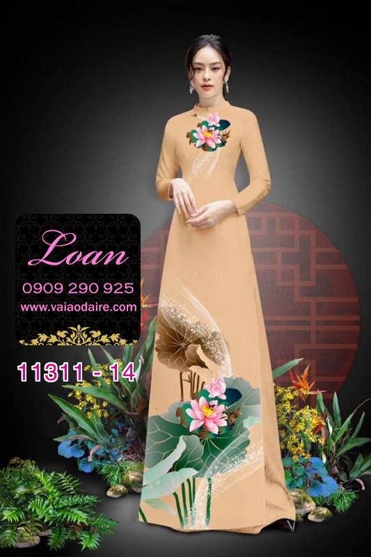 Vải áo dài hoa sen