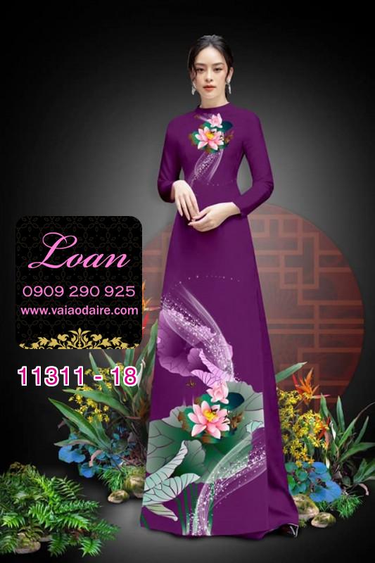 Vải áo dài hoa sen