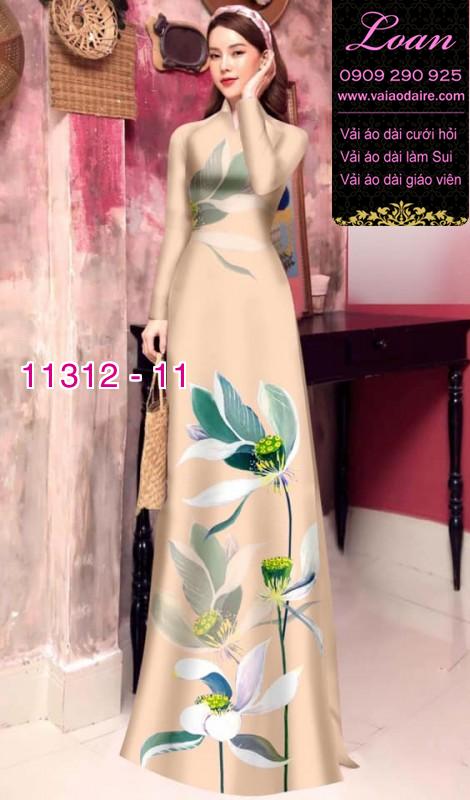 Vải áo dài hoa sen