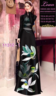 Vải áo dài hoa sen-DT 11312