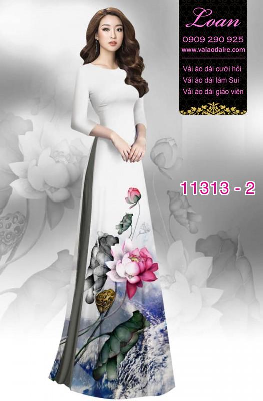 Vải áo dài hoa sen