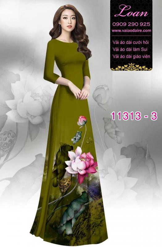 Vải áo dài hoa sen