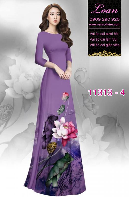 Vải áo dài hoa sen