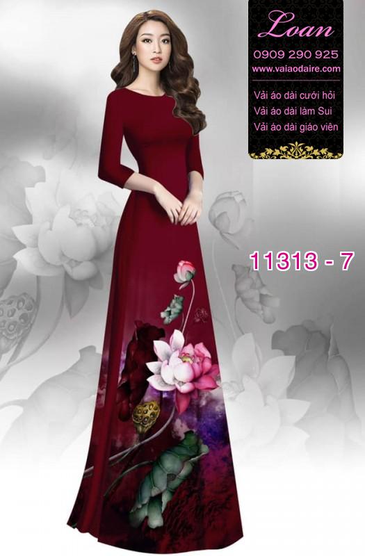 Vải áo dài hoa sen