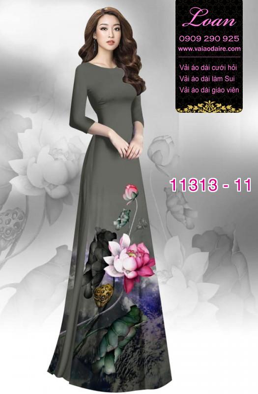 Vải áo dài hoa sen