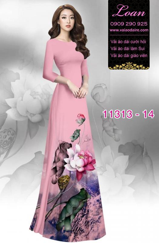 Vải áo dài hoa sen