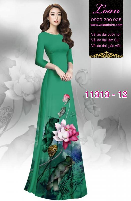 Vải áo dài hoa sen