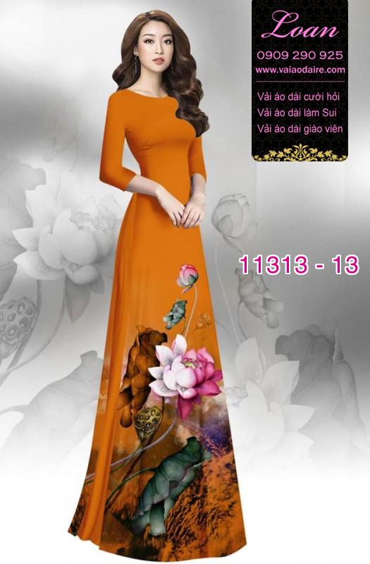 Vải áo dài hoa sen