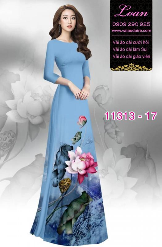 Vải áo dài hoa sen