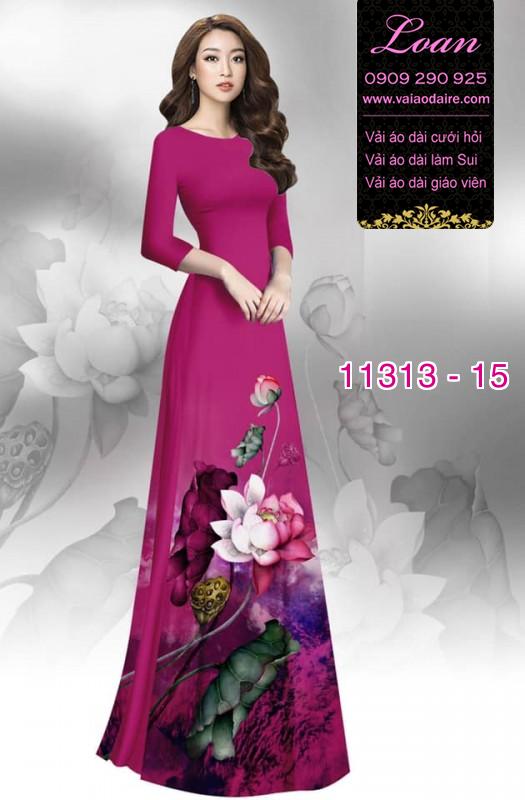 Vải áo dài hoa sen