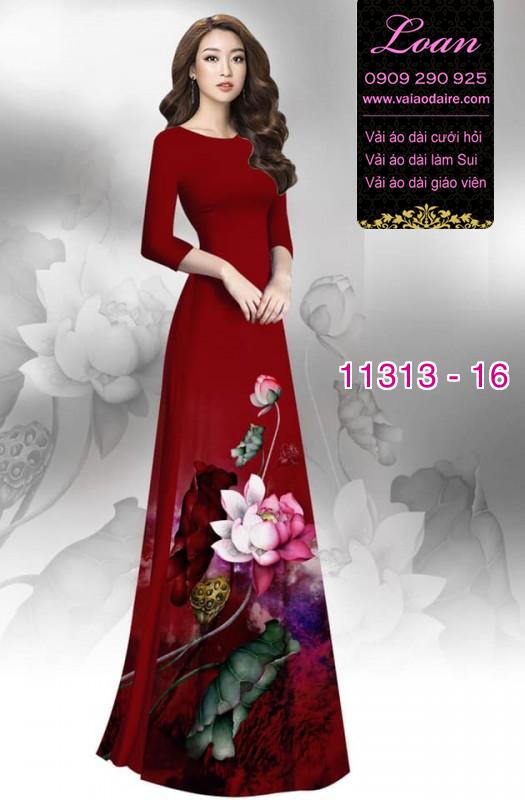 Vải áo dài hoa sen