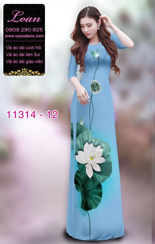 Vải áo dài hoa sen