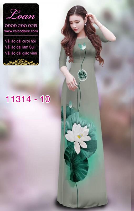 Vải áo dài hoa sen