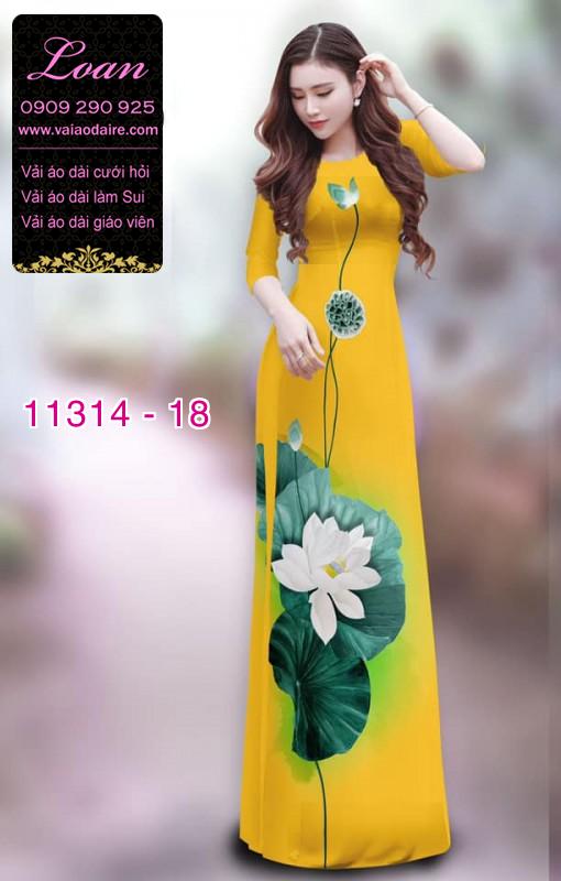 Vải áo dài hoa sen