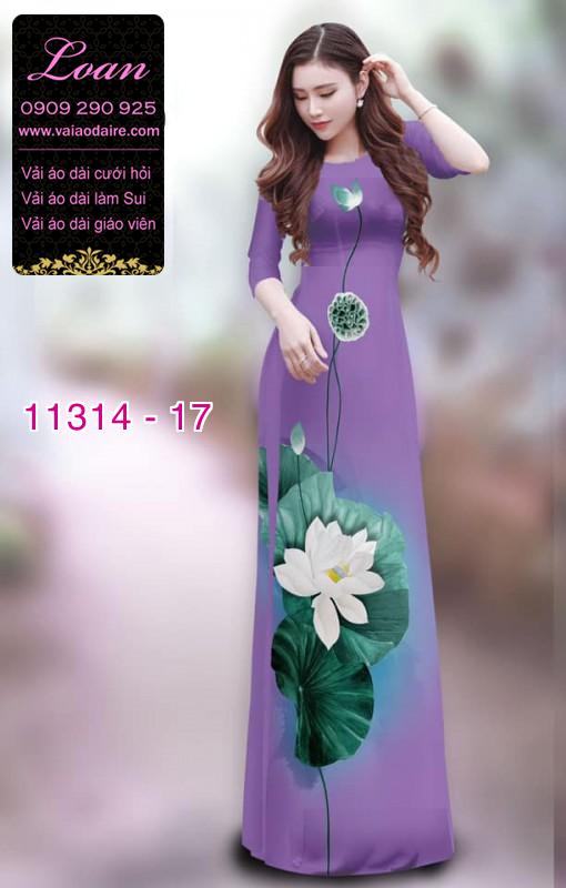 Vải áo dài hoa sen