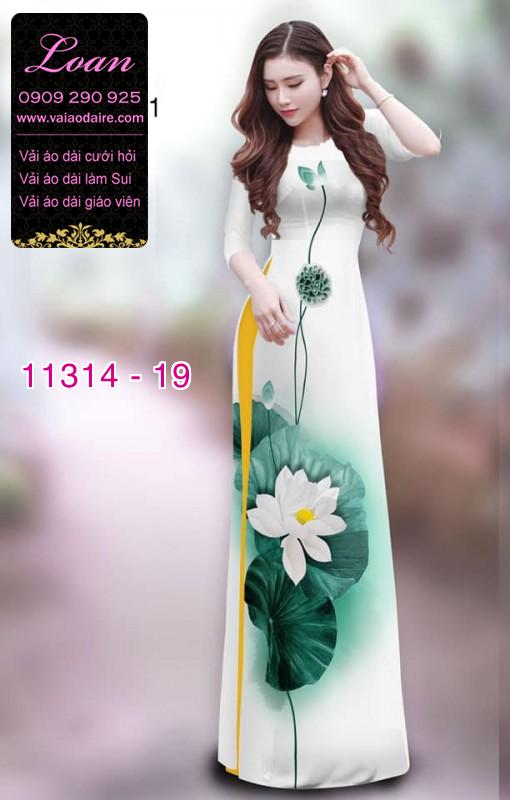 Vải áo dài hoa sen