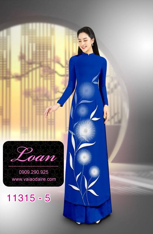 Vải áo dài in hoa Bồ Công Anh