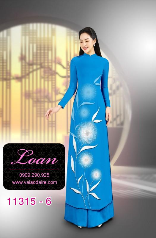Vải áo dài in hoa Bồ Công Anh